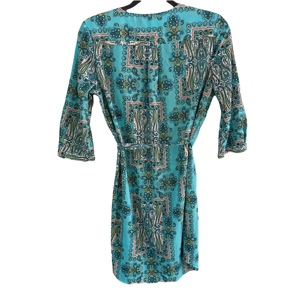 Victoria’s Secret Paisley Turquoise Swim‎ Cover-Up Kimono Small Resort Tropical